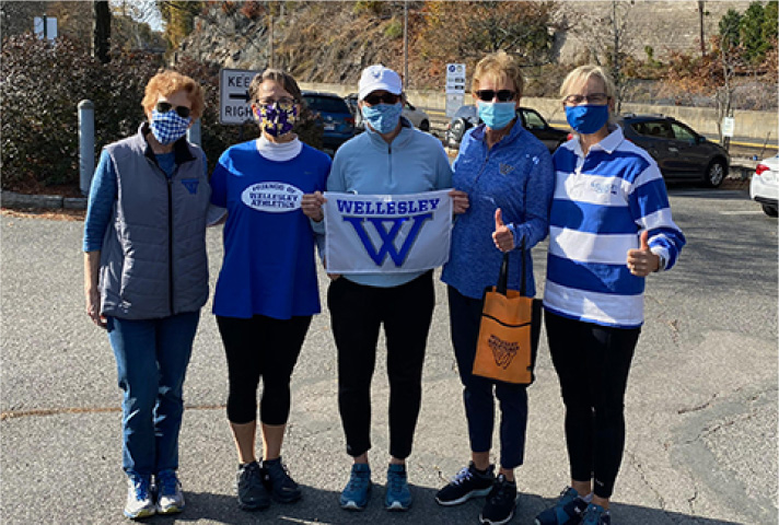 Five Wellesley College participants walking for Walktober.