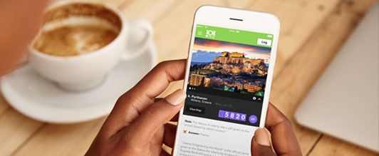 participant looking at 10K-a-day on a mobile device