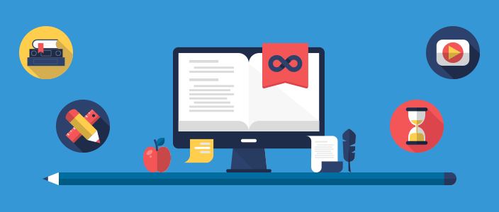 graphic of computer and how you can learn at work