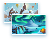 Painted winter scenes